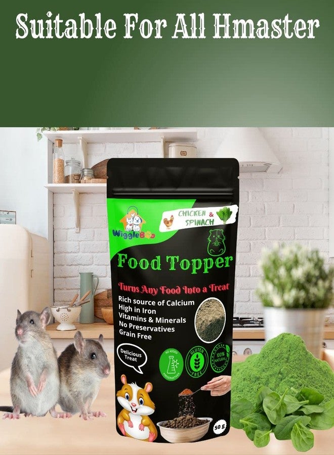 WiggleBoo Magical Hamster Food Topper || Joy of Best Taste || Chicken & Spinach Flavour || Grain Free & Protein Rich || Natural Dewormer || 50g - Image 5